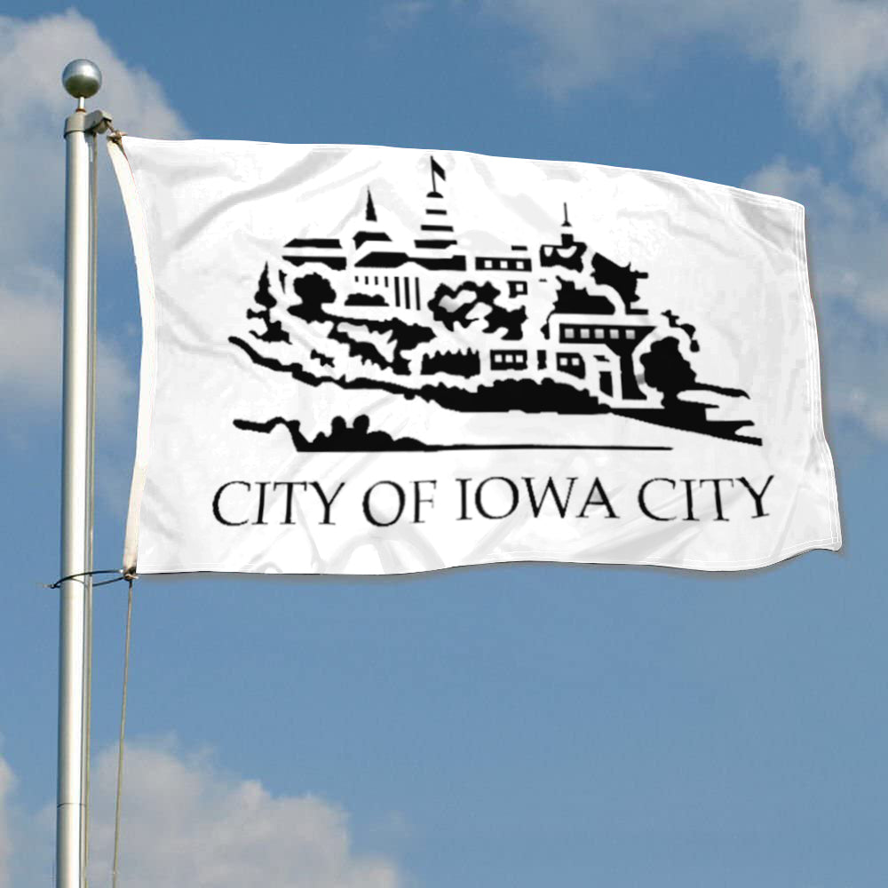 Iowa City (Iowa, USA) Flag: 3x5ft Man Cave American Midwest Artistic Style Decor Banner