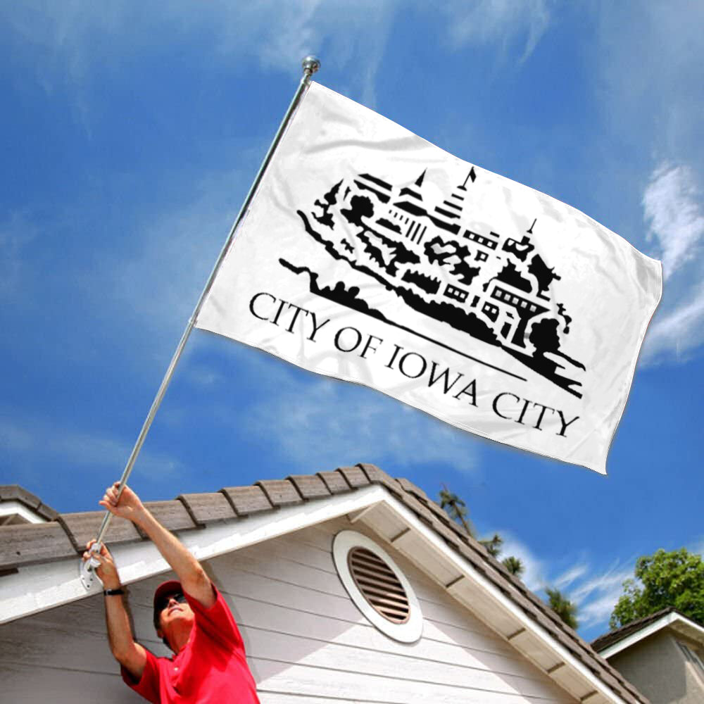 Iowa City (Iowa, USA) Flag: 3x5ft Man Cave American Midwest Artistic Style Decor Banner