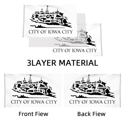 Iowa City (Iowa, USA) Flag: 3x5ft Man Cave American Midwest Artistic Style Decor Banner
