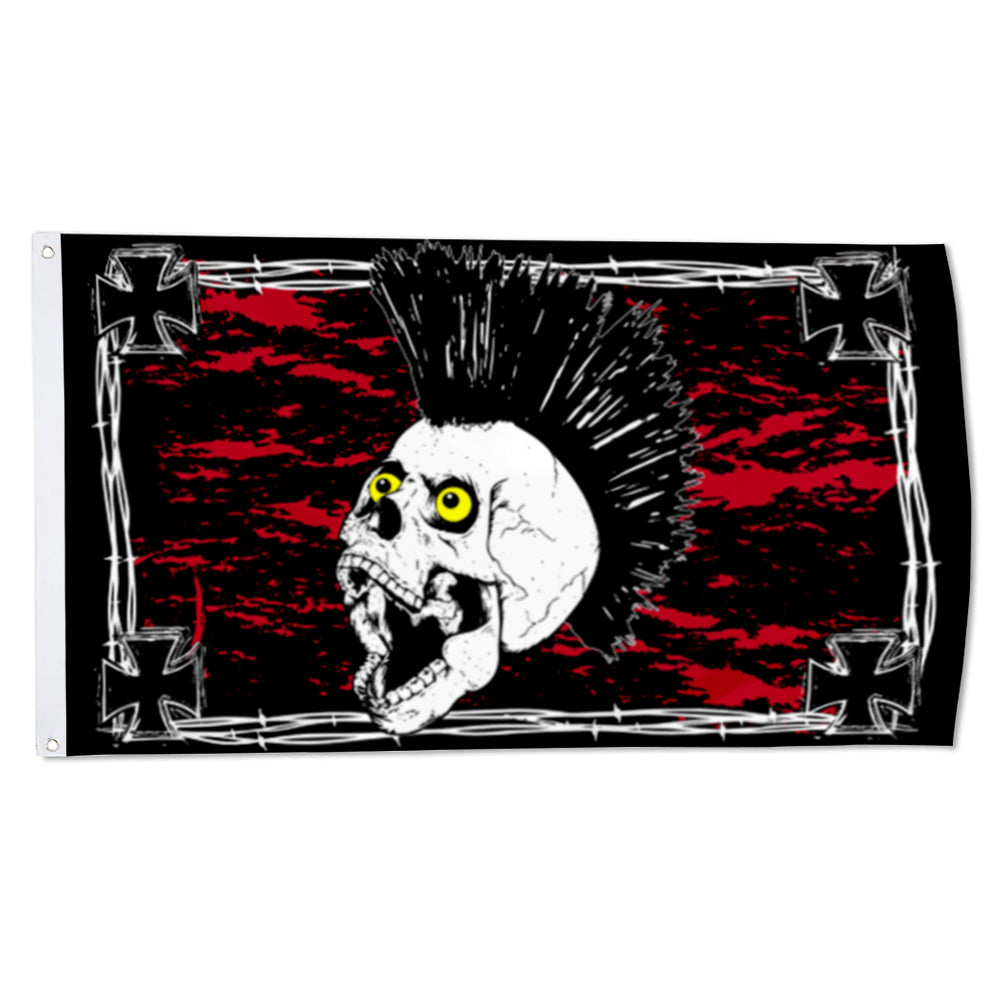 Iron Skull Punk flag 3x5ft banner man cave