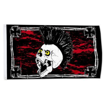 Iron Skull Punk flag 3x5ft banner man cave