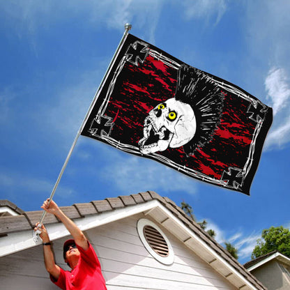 Iron Skull Punk flag 3x5ft banner man cave
