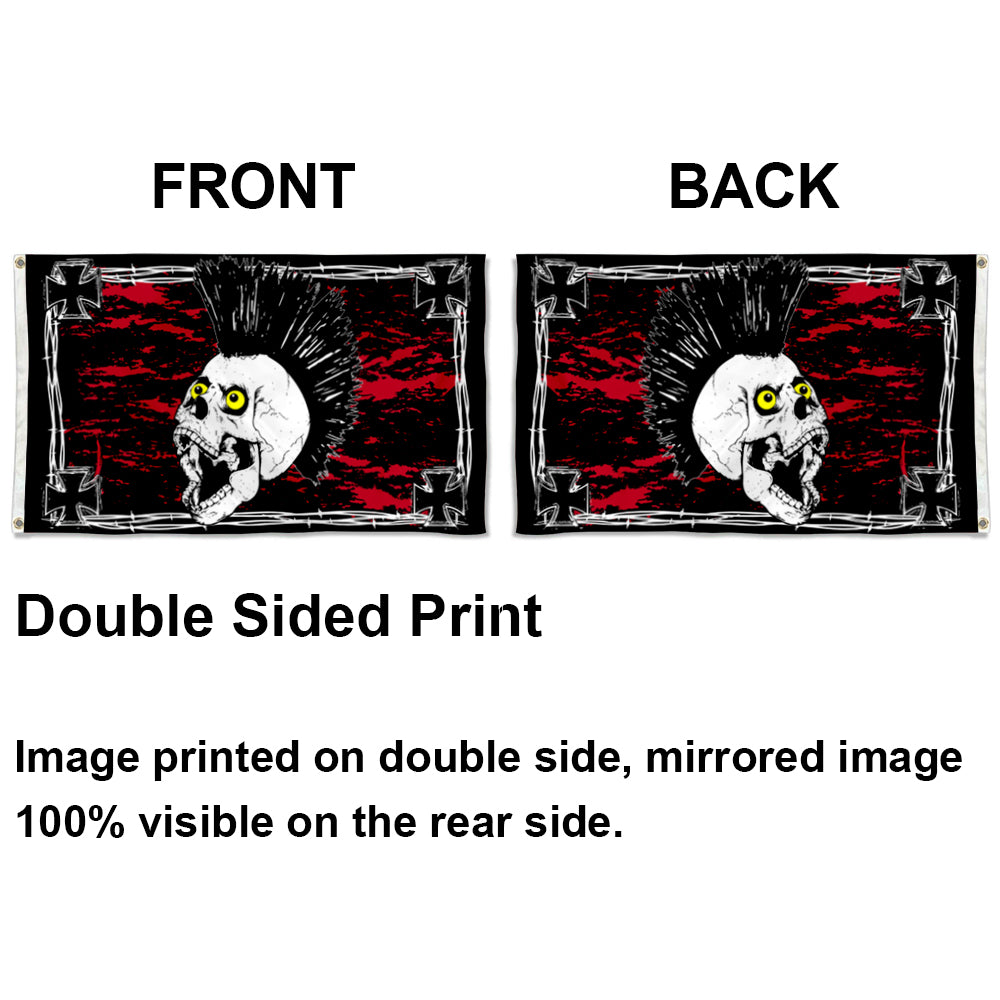 Iron Skull Punk flag 3x5ft banner man cave