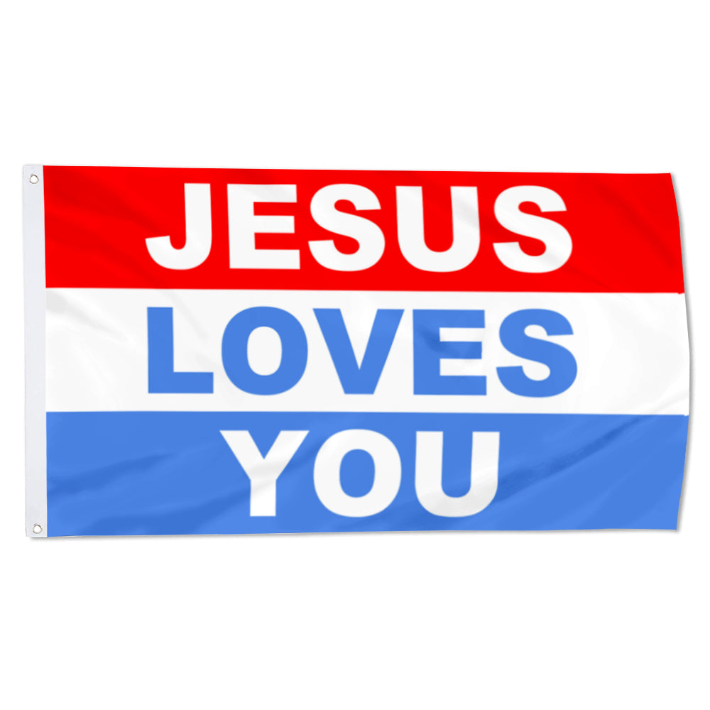 "Jesus Loves You" Christian flag 3x5ft banner man cave