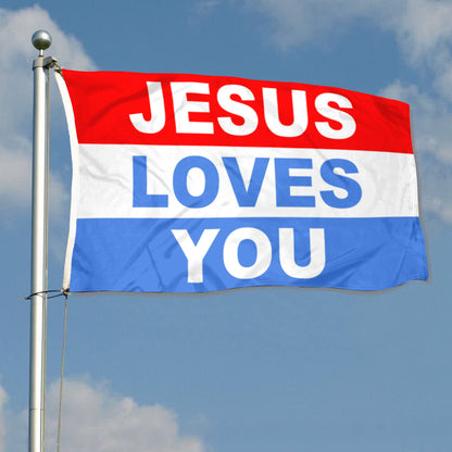 "Jesus Loves You" Christian flag 3x5ft banner man cave