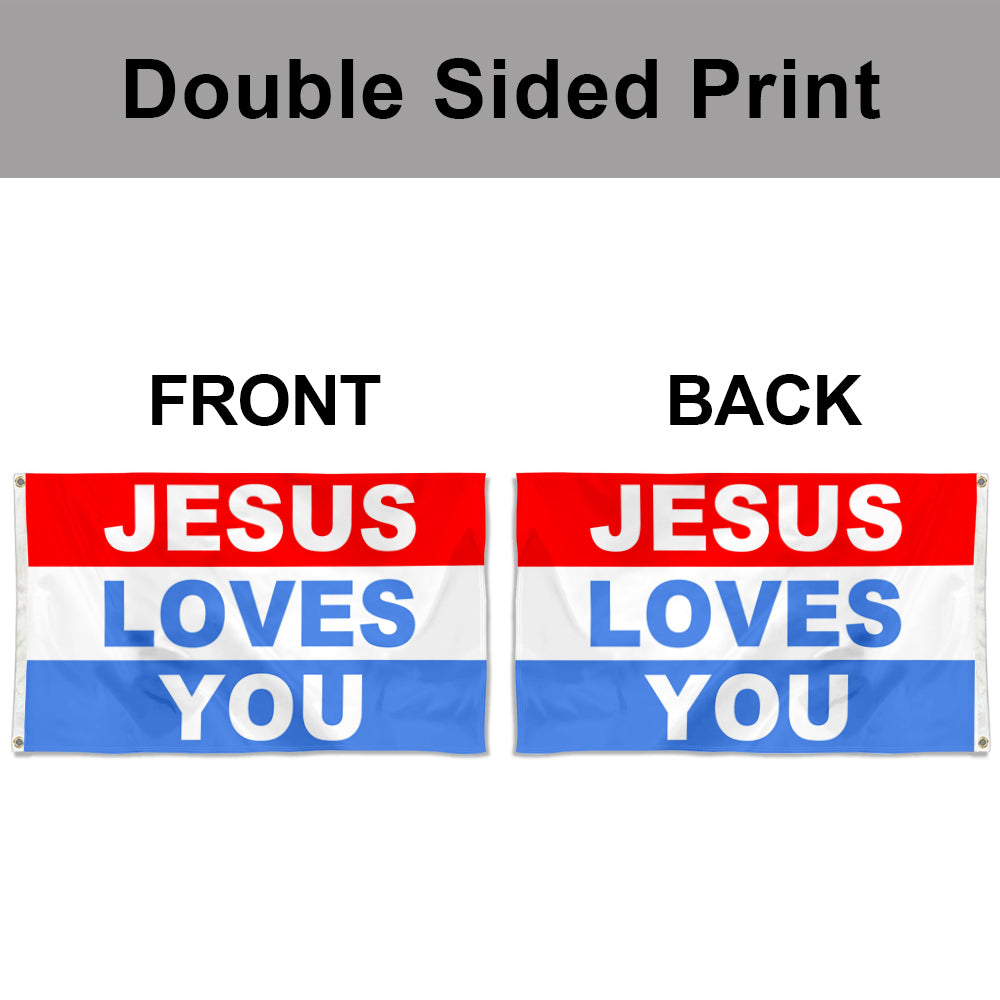 "Jesus Loves You" Christian flag 3x5ft banner man cave