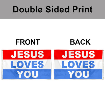 "Jesus Loves You" Christian flag 3x5ft banner man cave
