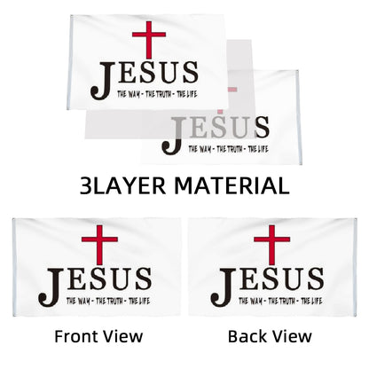 "Jesus The Way The Truth The Life" Christian Cross flag 3x5ft banner man cave