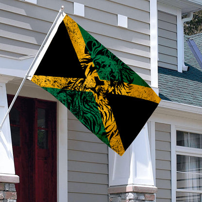 Jamaica Lion-Themed Flag: 3x5ft Man Cave Caribbean Reggae Cultural Style Decor Banner