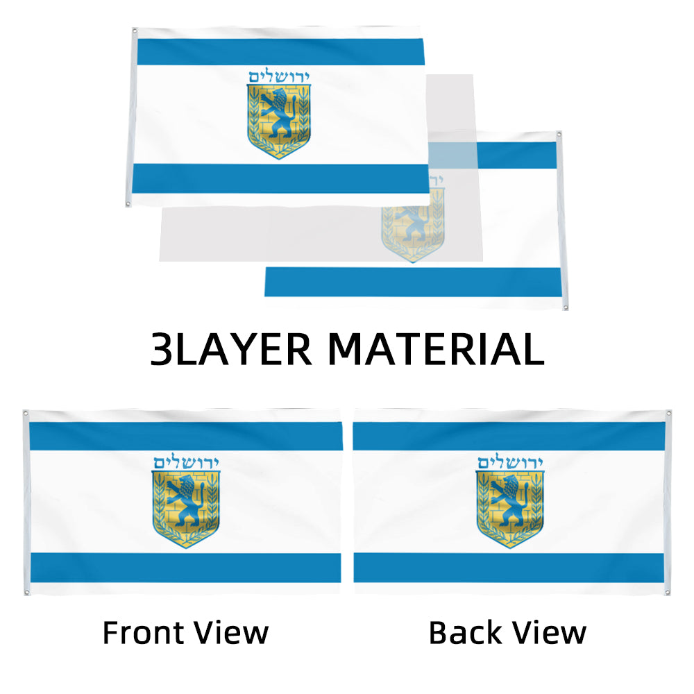 Jerusalem flag 3x5ft banner man cave