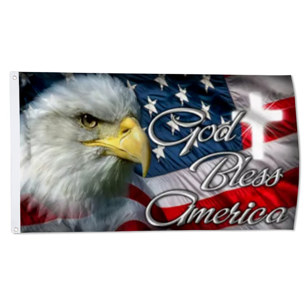 "God Bless America" Faith Theme flag (Bald Eagle Style) 3x5ft banner man cave