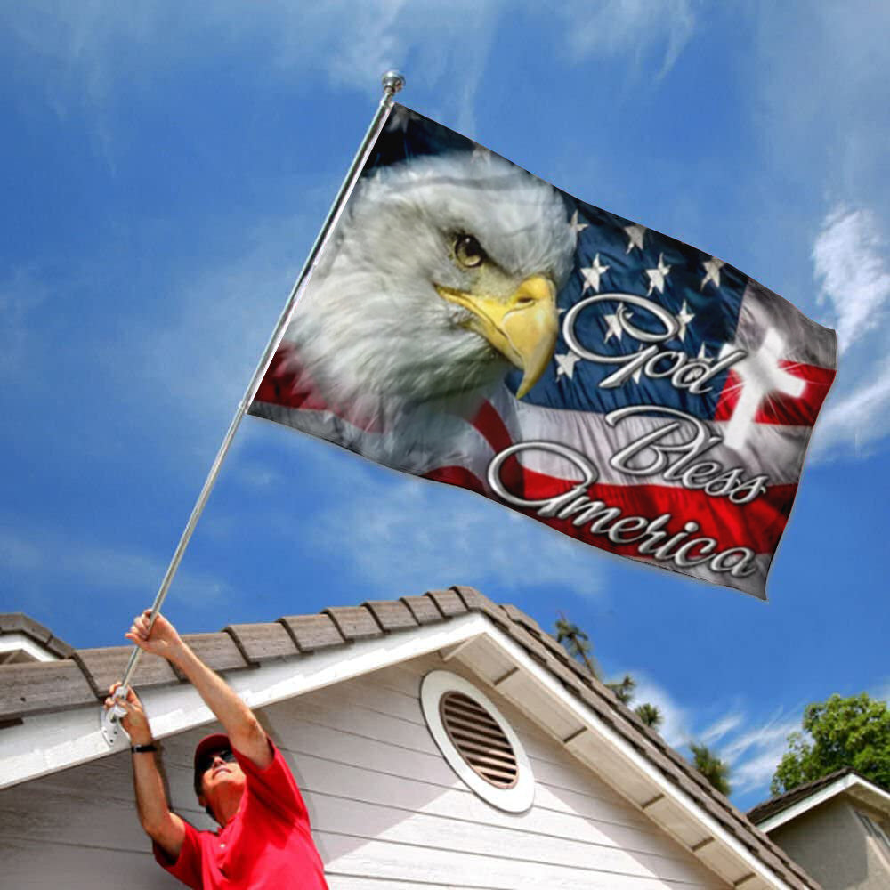 "God Bless America" Faith Theme flag (Bald Eagle Style) 3x5ft banner man cave