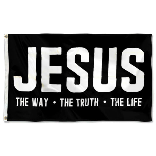 "Jesus The Way The Truth The Life" Christian flag 3x5ft banner man cave