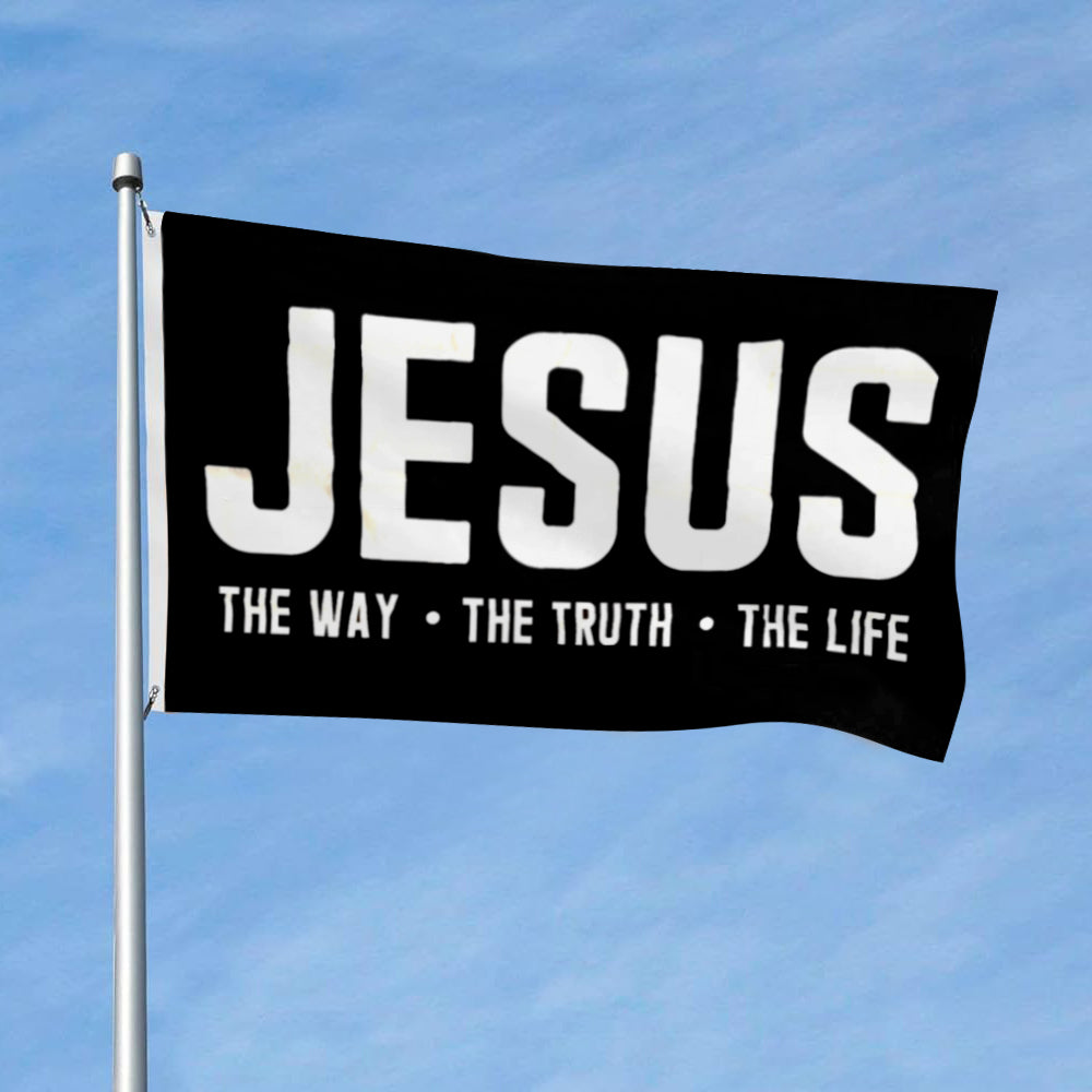 "Jesus The Way The Truth The Life" Christian flag 3x5ft banner man cave