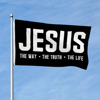 "Jesus The Way The Truth The Life" Christian flag 3x5ft banner man cave