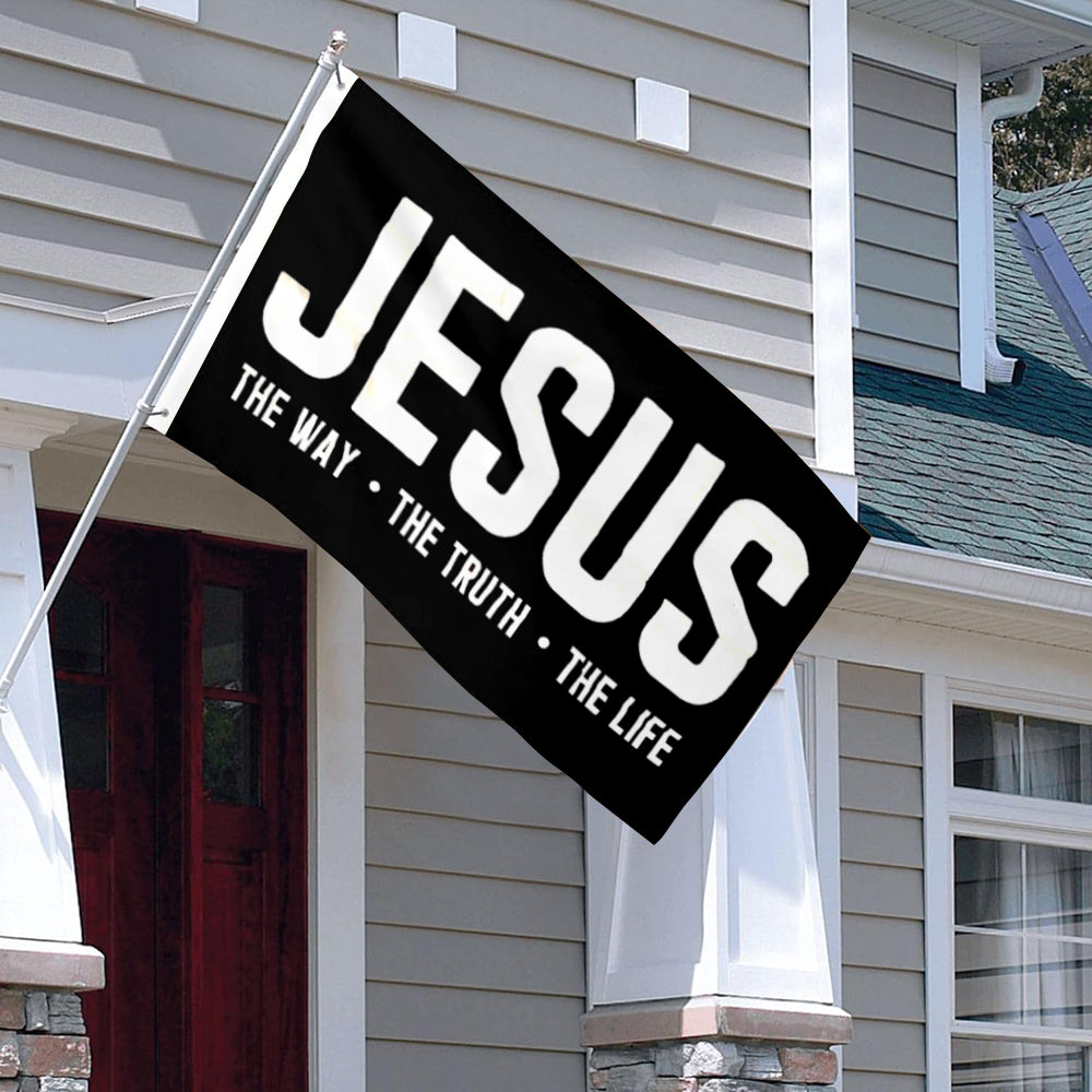 "Jesus The Way The Truth The Life" Christian flag 3x5ft banner man cave