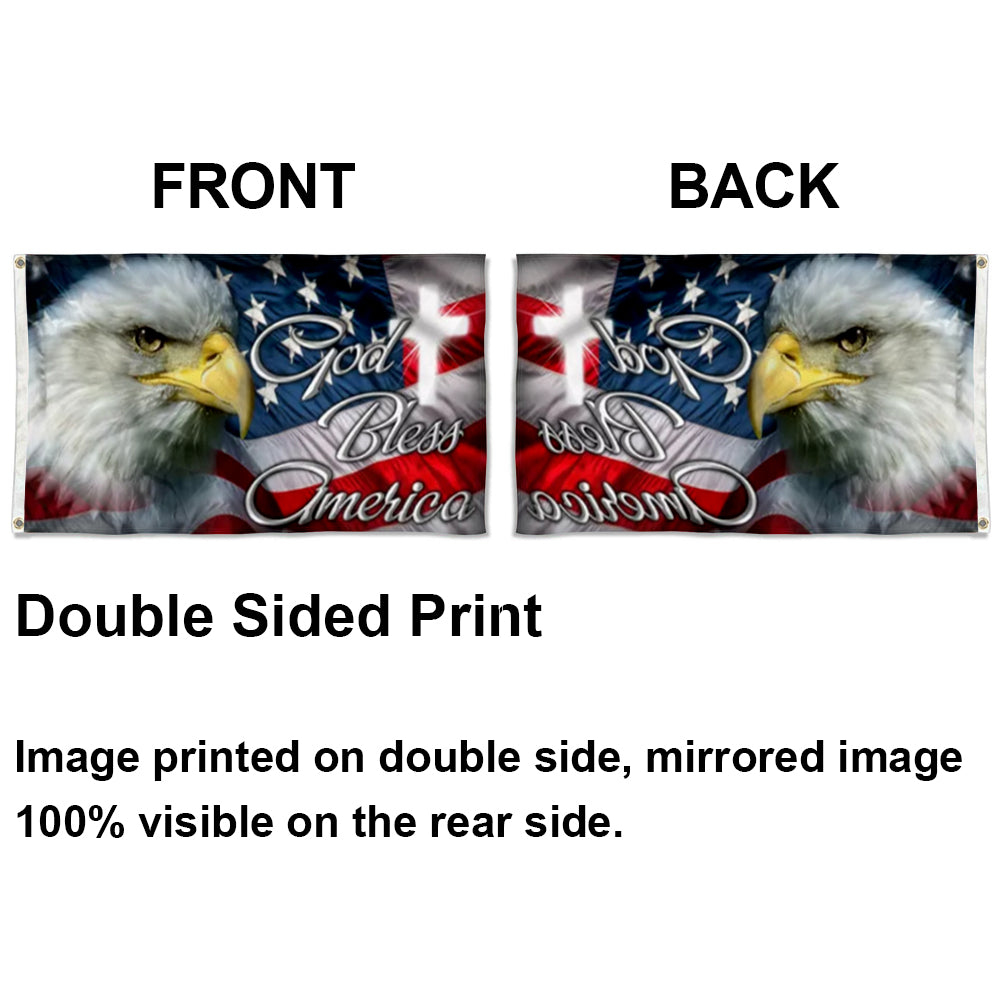 "God Bless America" Faith Theme flag (Bald Eagle Style) 3x5ft banner man cave