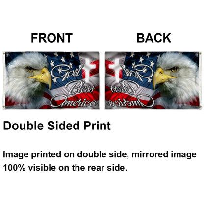 "God Bless America" Faith Theme flag (Bald Eagle Style) 3x5ft banner man cave