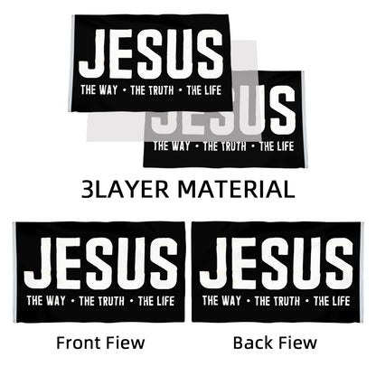 "Jesus The Way The Truth The Life" Christian flag 3x5ft banner man cave