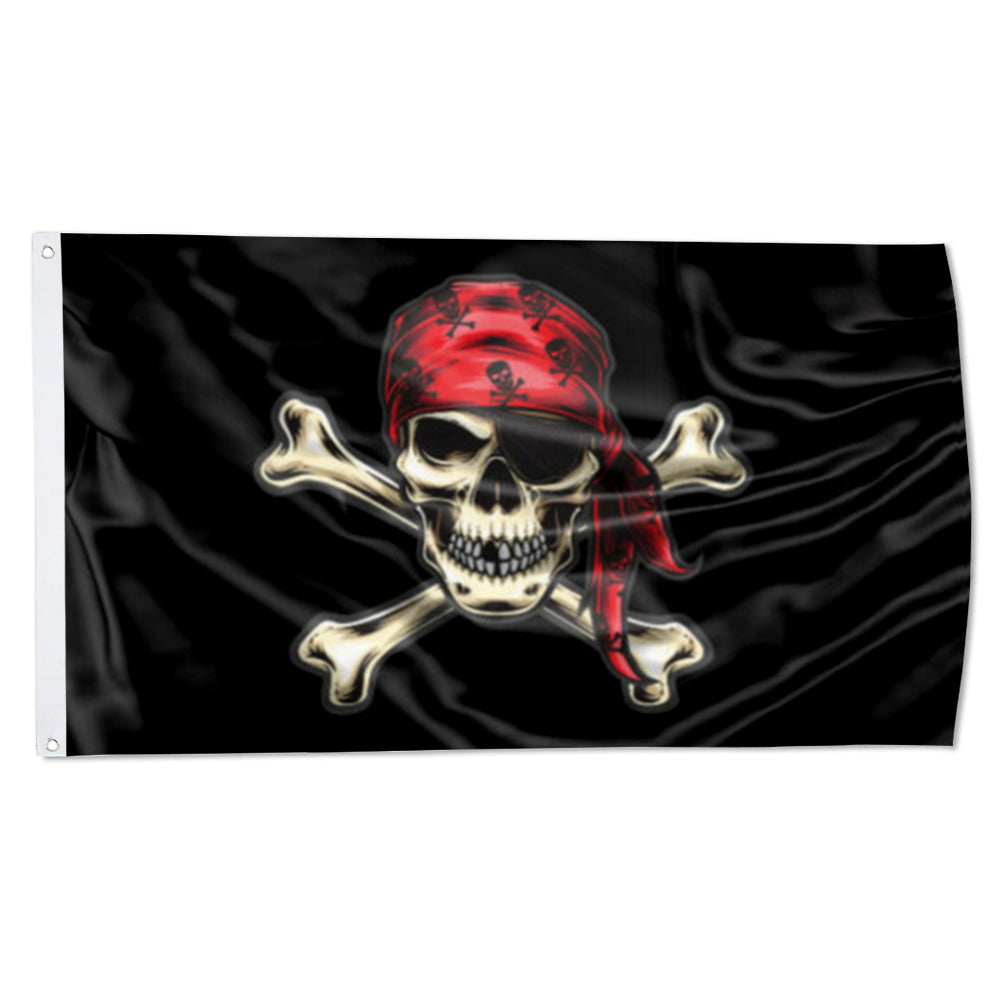 Jolly Roger Pirate Bandana flag 3x5ft banner man cave