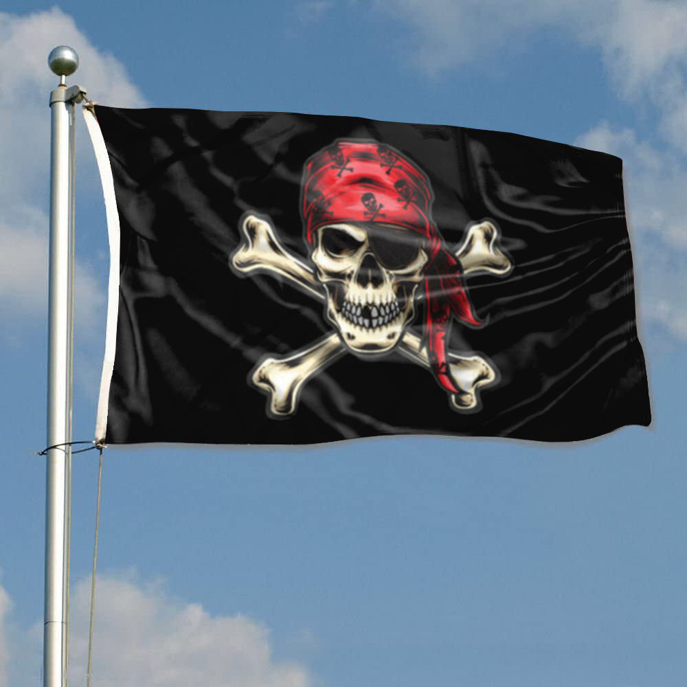 Jolly Roger Pirate Bandana flag 3x5ft banner man cave