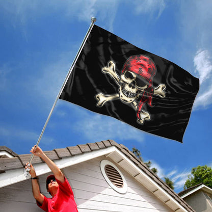 Jolly Roger Pirate Bandana flag 3x5ft banner man cave