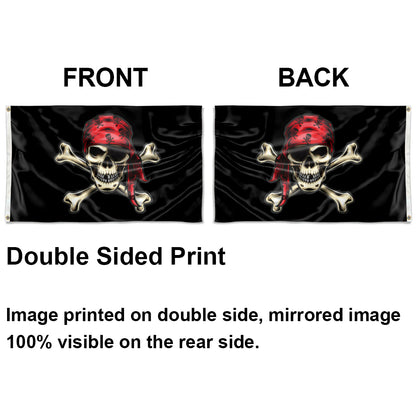 Jolly Roger Pirate Bandana flag 3x5ft banner man cave