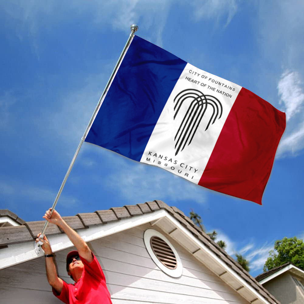 Kansas City (Missouri, USA) Flag: 3x5ft Man Cave American Midwestern City Modern Style Decor