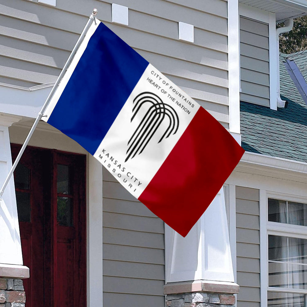 Kansas City (Missouri, USA) Flag: 3x5ft Man Cave American Midwestern City Modern Style Decor