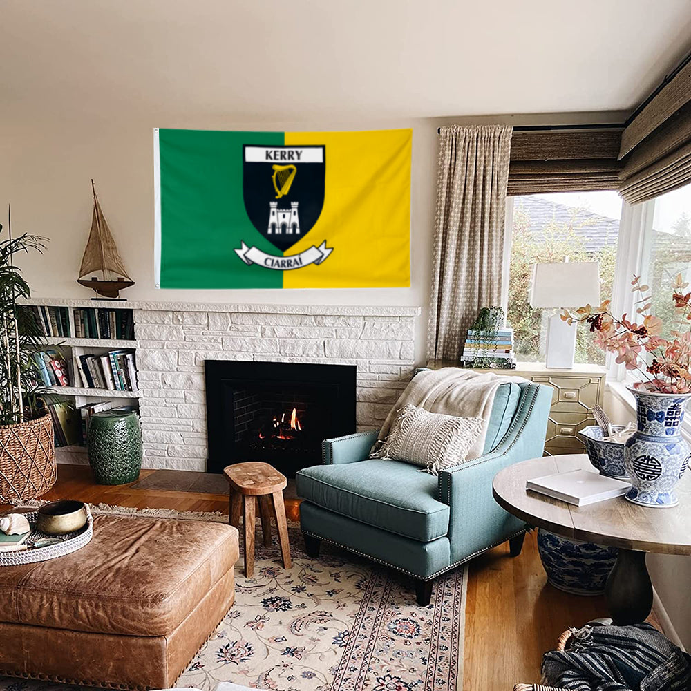 Kerry County Coat of Arms Ireland flag 3x5ft banner man cave