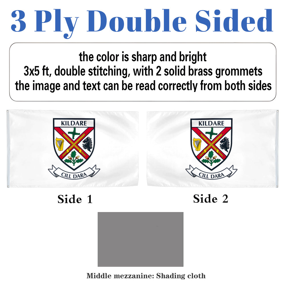Kildare County Coat of Arms Ireland flag 3x5ft banner man cave