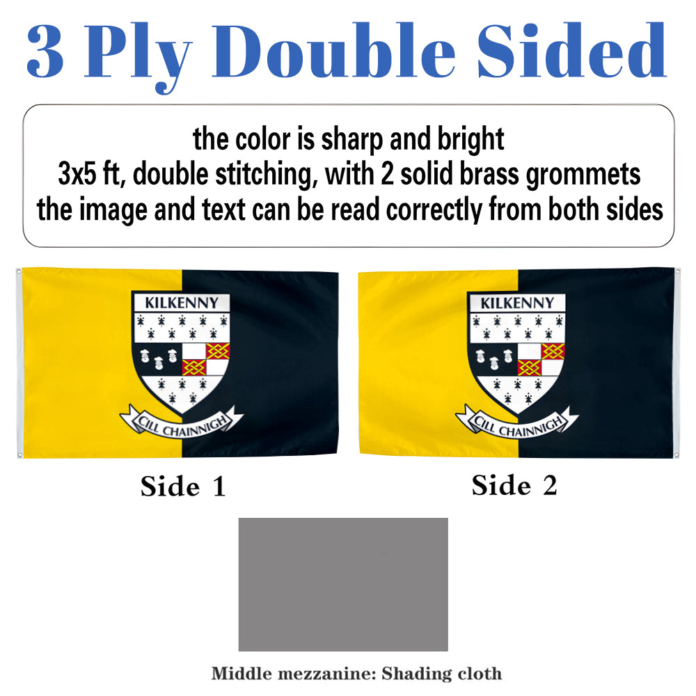 Kilkenny County Coat of Arms Ireland flag 3x5ft banner man cave