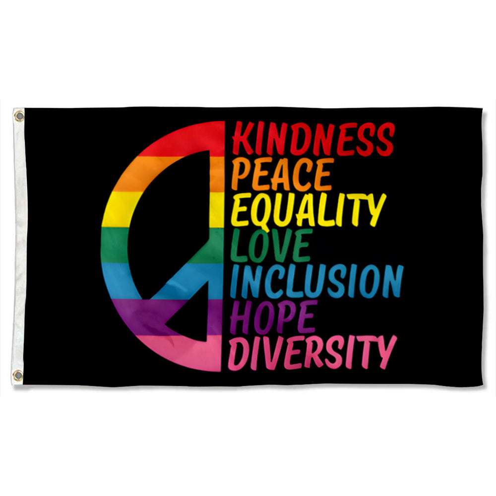Kindness Peace Equality Love Inclusion Hope Diversity flag 3x5ft banner man cave 2
