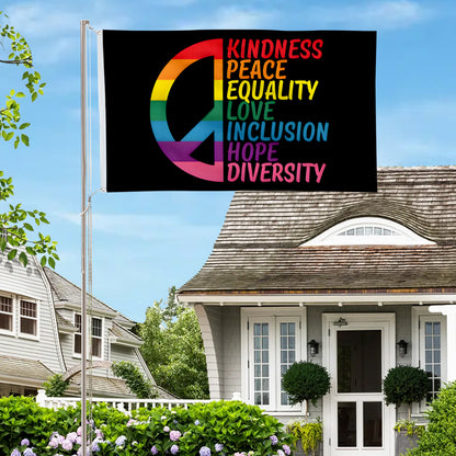 Kindness Peace Equality Love Inclusion Hope Diversity flag 3x5ft banner man cave 2