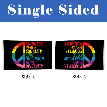 Kindness Peace Equality Love Inclusion Hope Diversity flag 3x5ft banner man cave 2