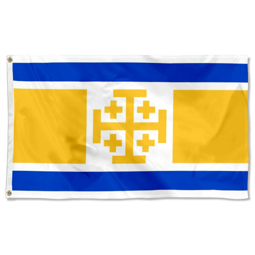 Kingdom of Jerusalem flag 3x5ft banner man cave