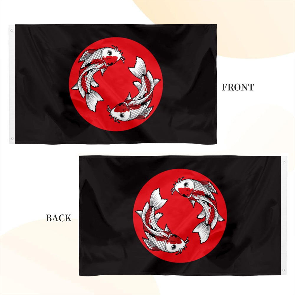 Koi Fish Yin-Yang Style flag 3x5ft banner man cave