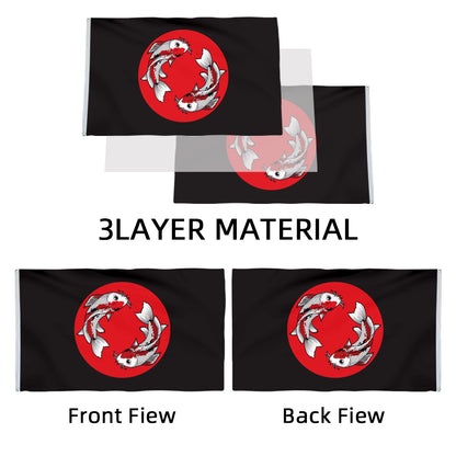 Koi Fish Yin-Yang Style flag 3x5ft banner man cave