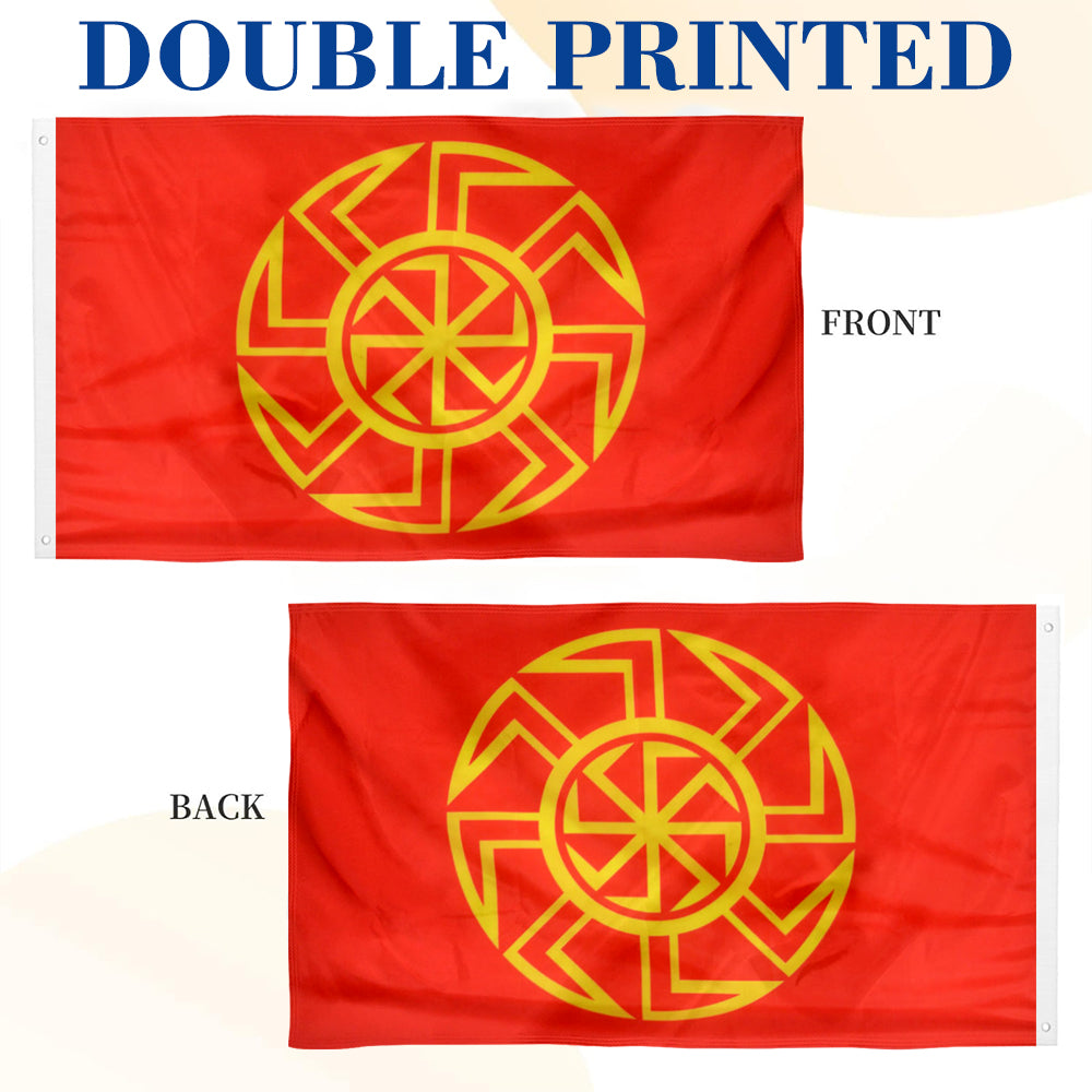 Kolovrat Sun Wheel flag 3x5ft banner man cave