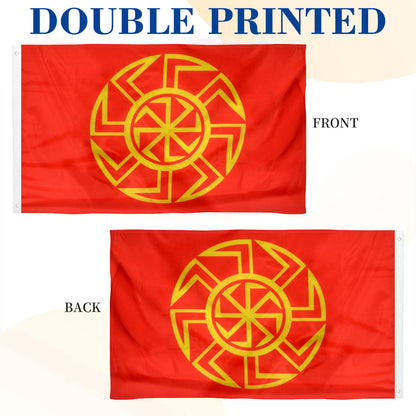 Kolovrat Sun Wheel flag 3x5ft banner man cave
