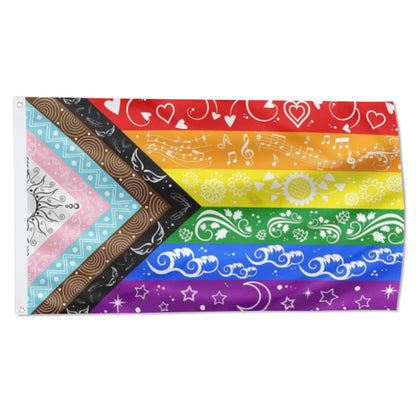 LGBTQ+ Progress Rainbow flag 3x5ft banner man cave