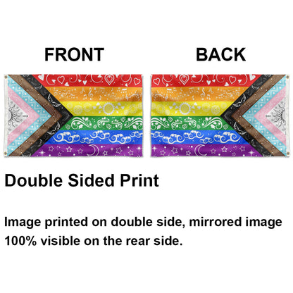 LGBTQ+ Progress Rainbow flag 3x5ft banner man cave