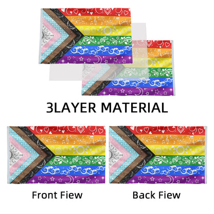 LGBTQ+ Progress Rainbow flag 3x5ft banner man cave