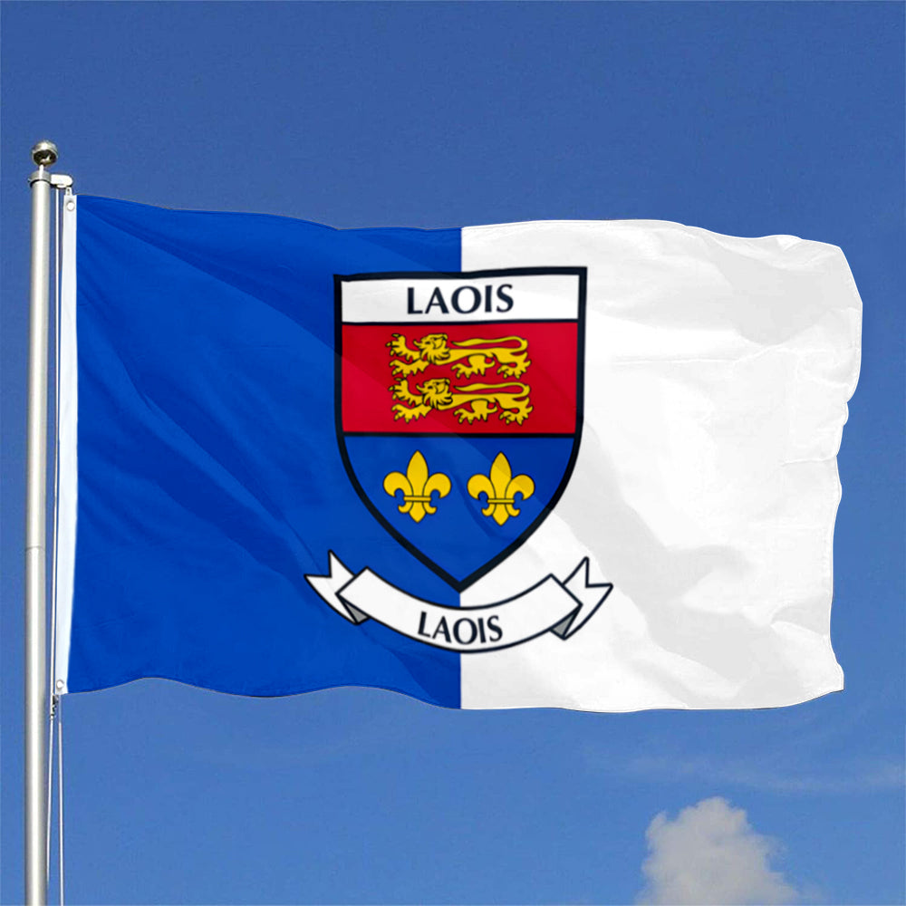 Laois County Coat of Arms Ireland flag 3x5ft banner man cave