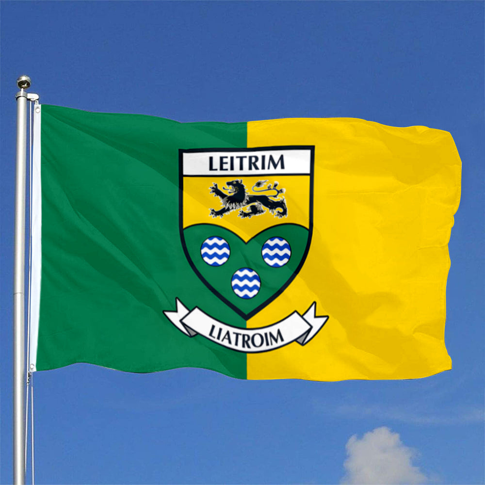 Leitrim County Coat of Arms Ireland flag 3x5ft banner man cave