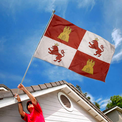 "Lions & Castles" Heraldry Theme Flag: 3x5ft Man Cave Vintage Heraldry-Style Banner