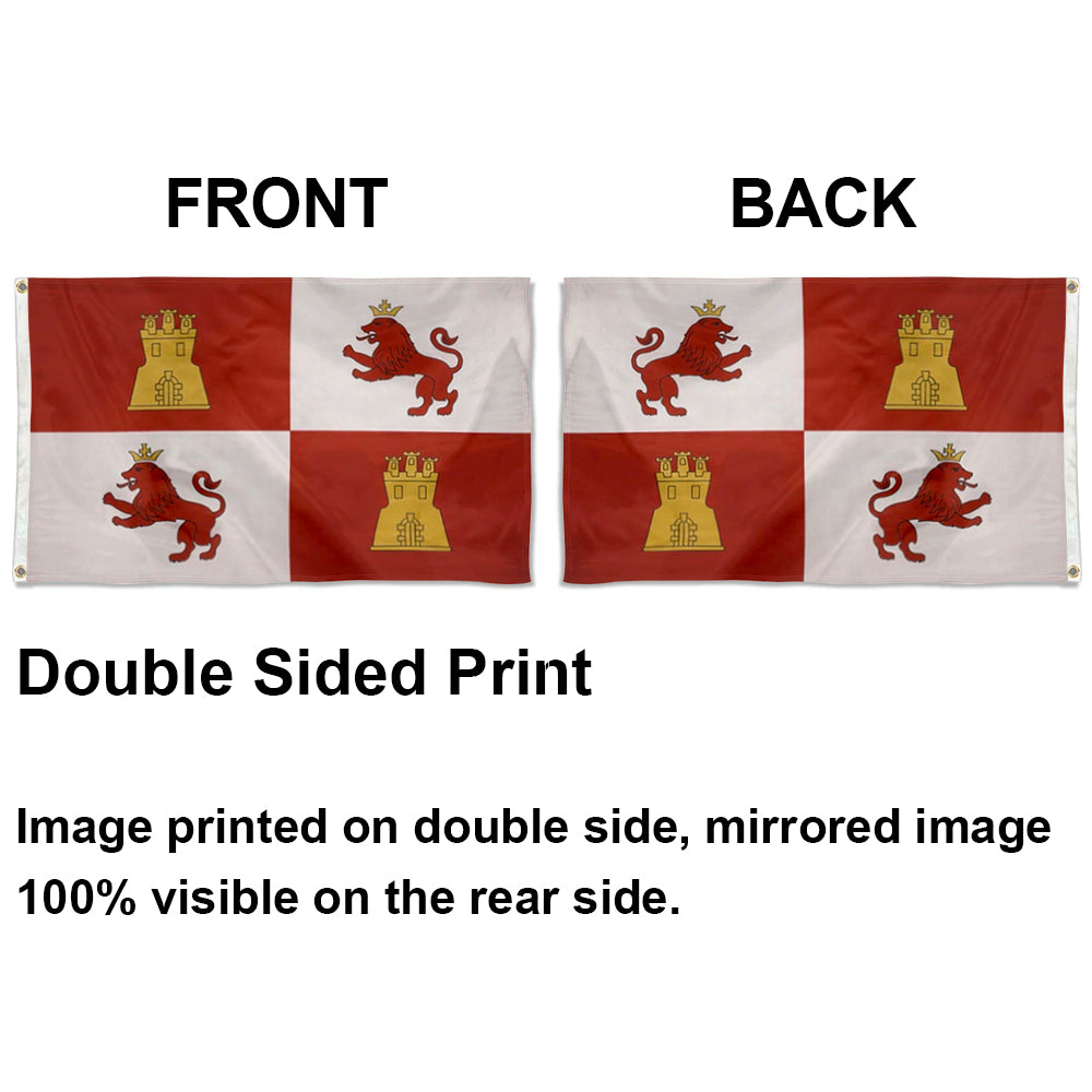 "Lions & Castles" Heraldry Theme Flag: 3x5ft Man Cave Vintage Heraldry-Style Banner