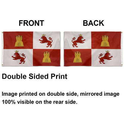 "Lions & Castles" Heraldry Theme Flag: 3x5ft Man Cave Vintage Heraldry-Style Banner