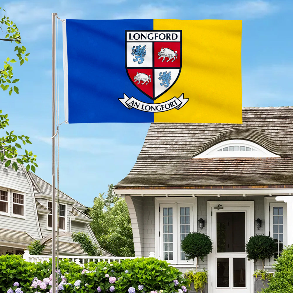 Longford County Coat of Arms Ireland flag 3x5ft banner man cave