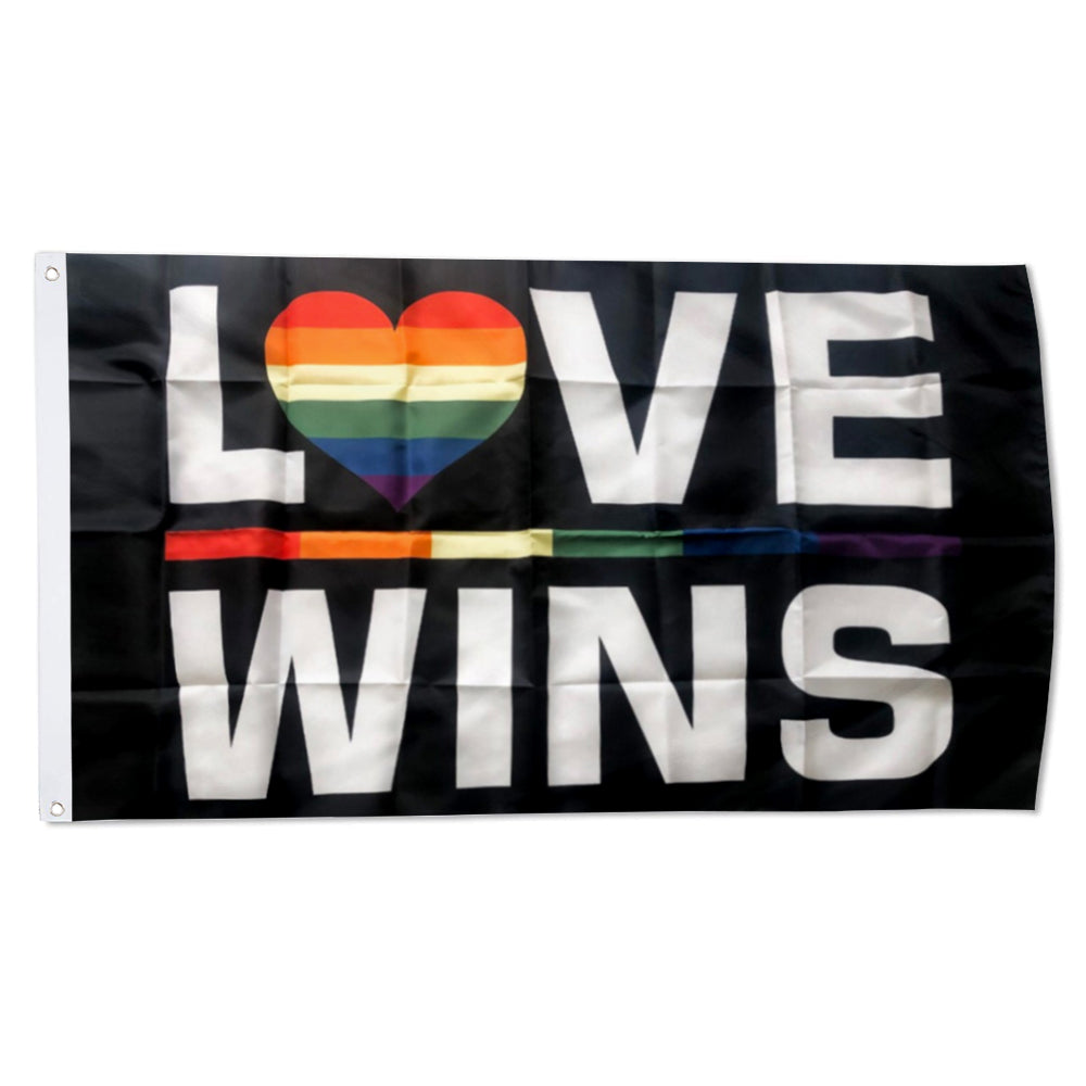 "Love Wins" Rainbow Pride flag 3x5ft banner man cave